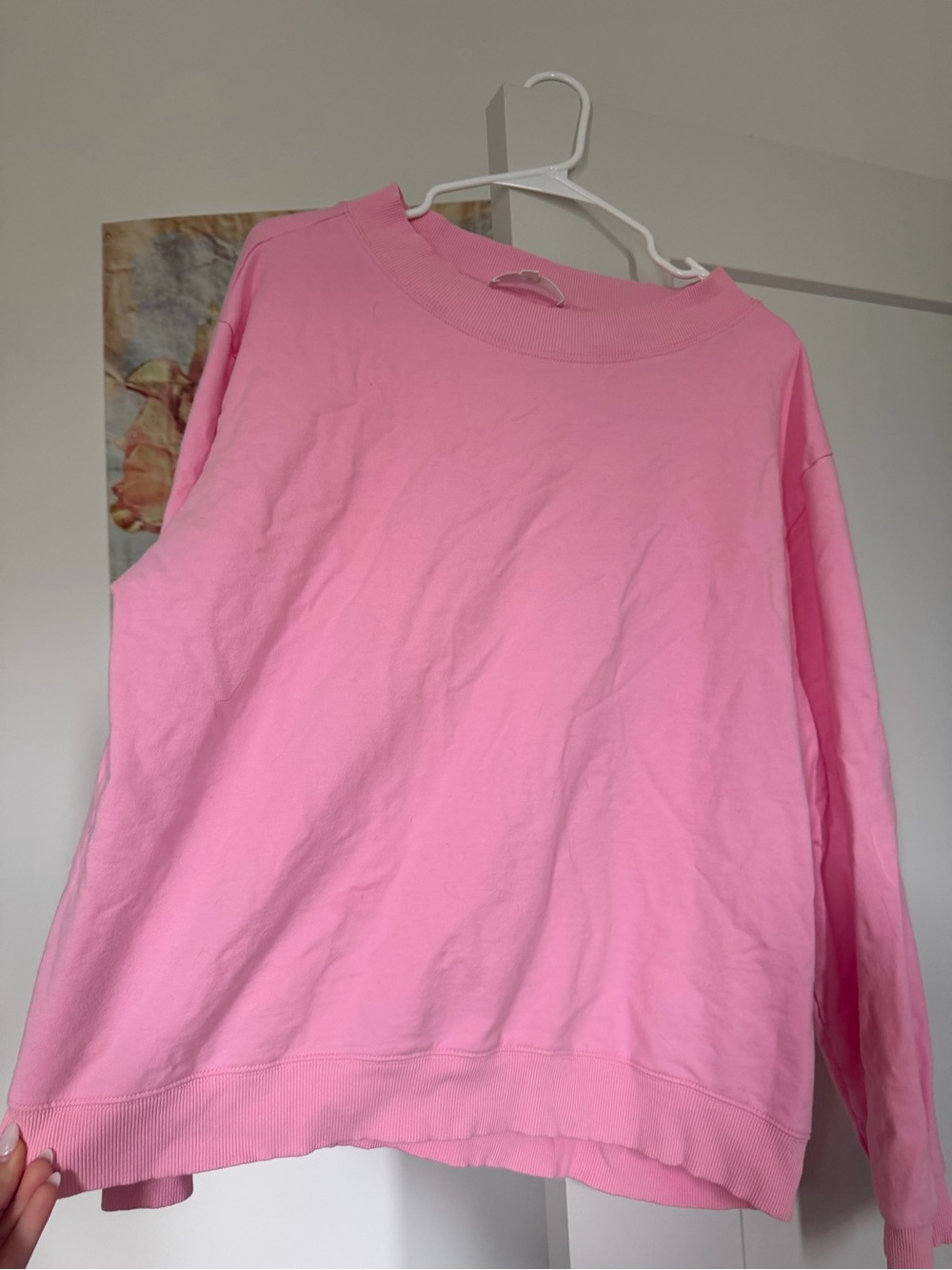 Classic Pink Mock-neck Sweatshirt/Tee- Women